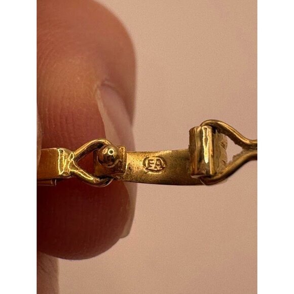 Vintage EA 14K Yellow Gold Amethyst Diamond and Lavender Jadeite Jade Pendant - Picture 6 of 9